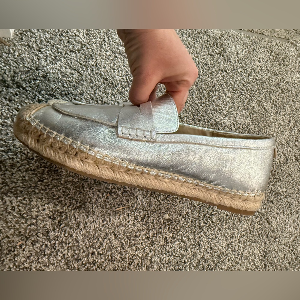 Sam Edelman Kai soft silver metallic espadrille flat loafers, size 7 - Picture 5 of 10